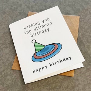 Jolie carte d'anniversaire Ultimate Frisbee - Je vous souhaite le meilleur anniversaire - Carte d'anniversaire amusante pour amis universitaires