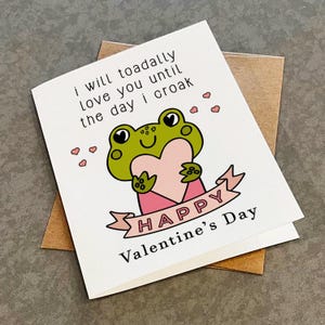 Carte de Saint-Valentin drôle de crapaud - belle carte de voeux de Saint-Valentin sur le thème des animaux pour petit ami - jolie carte du jour J pour petite amie