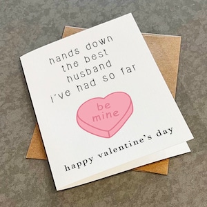 Carte de Saint-Valentin pour mari - Le meilleur mari que j'ai eu jusqu'à présent - Carte de voeux drôle de Saint-Valentin -