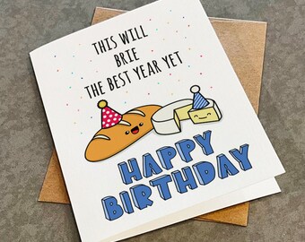 Funny Cheesy Birthday Card: Pun Birthday Gift for Bestfriend