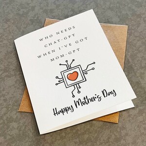 MOM-GPT Carte de fête des Mères - Carte de voeux drôle et enjouée pour la Fête des Mères avec humour