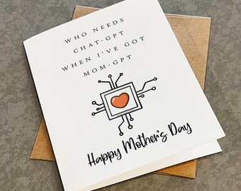 MOM-GPT Mother's Day Card: Funny Humor Greeting Card