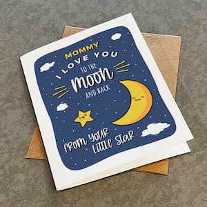 Carte de fête des mères de l'enfant à la maman, carte de fête des mères heureuse pour la nouvelle maman, carte de fête des mères mignonne pour la femme