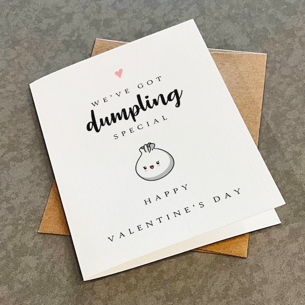 Dumpling Special Valentine's Day Card - Cute & Delightful Valentines Greeting Card For Her - Sweet V-Day Greeting Card