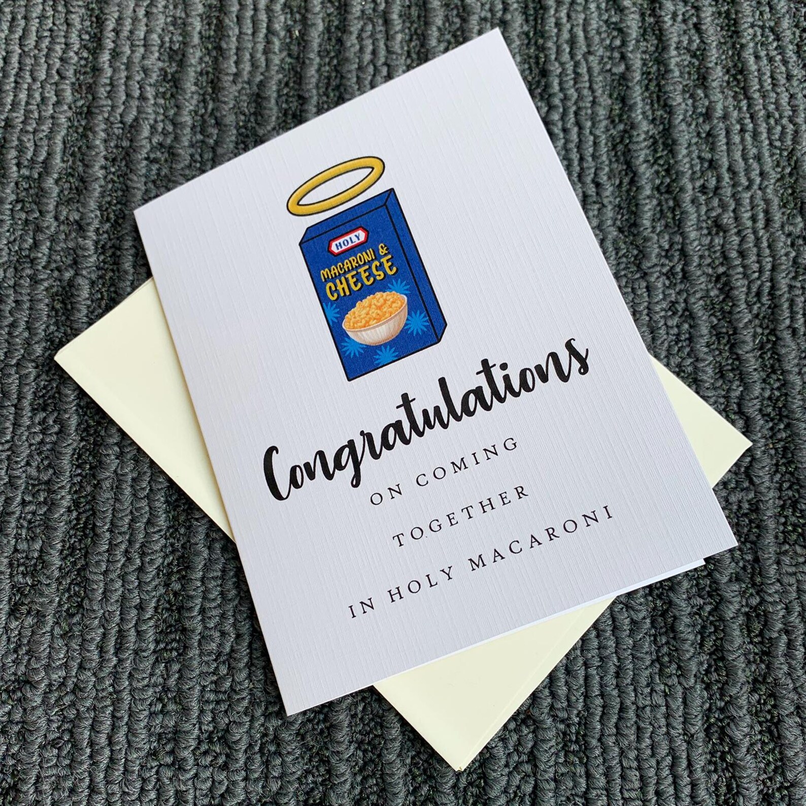 Holy Macaroni Wedding Card - Cute Getting Card for Newly Wed Couple ...