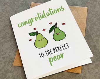 Cute Congratulations Card, Funny Engagement Card, Funny Getting Married Card, The Perfect Pair