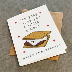 Funny Chocolate Anniversary Card, Delightful Anniversary Card For Boyfriend or Husband, First Year Anniversary Gift For Him, Smore Greeting