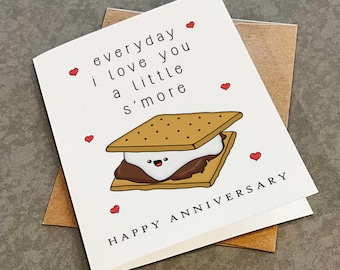 Funny S'more Anniversary Card: Kraft Envelope Included