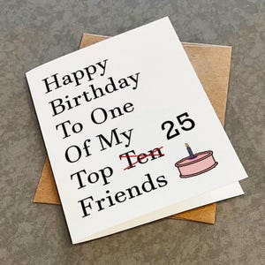 Carte d'anniversaire amusante pour l'un des dix meilleurs amis, voeux d'anniversaire sarcastique et sarcastique pour un vieil ami, collègue, patron ou employé