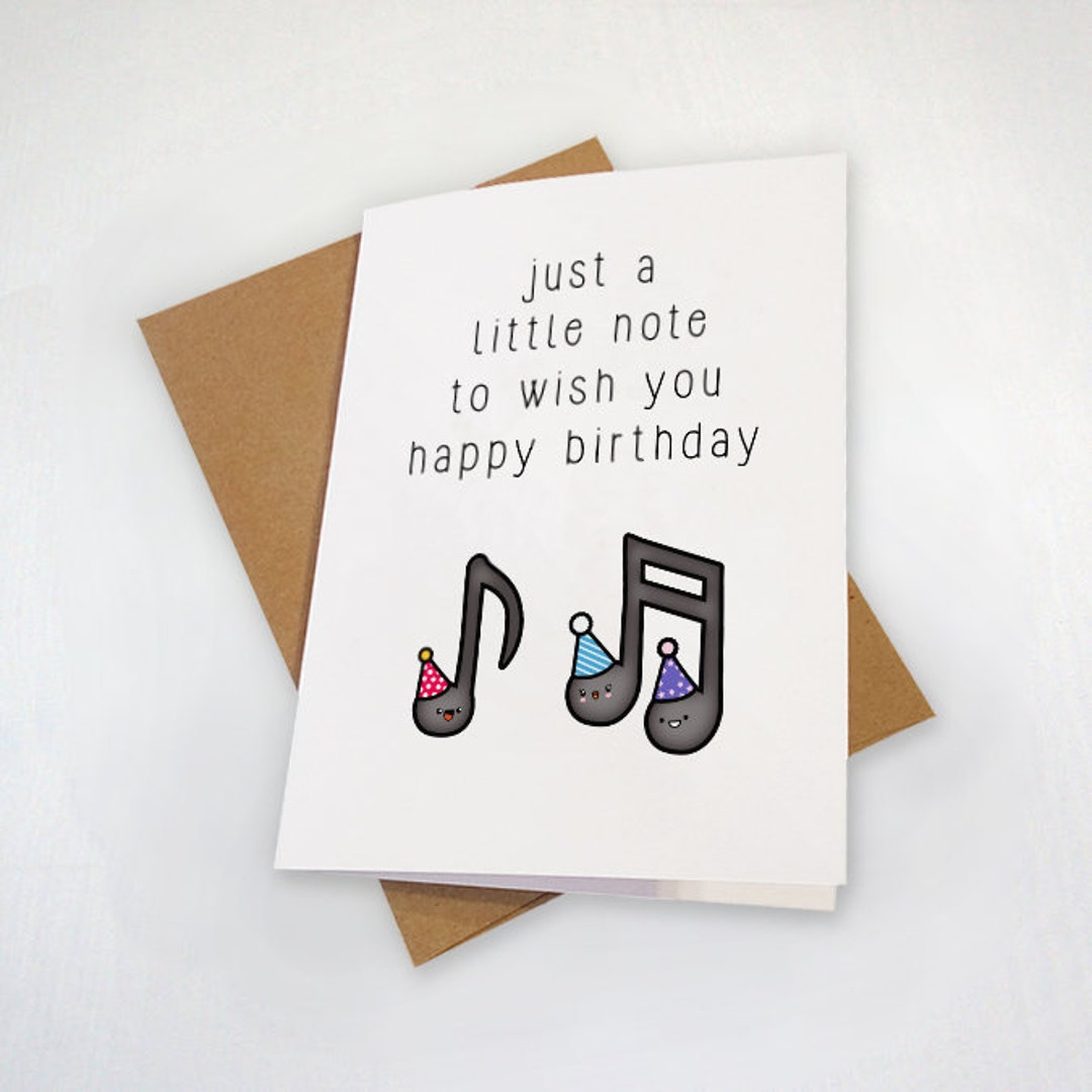 Musical Note Birthday Card Cute & Lovely Birthday Greeting Etsy