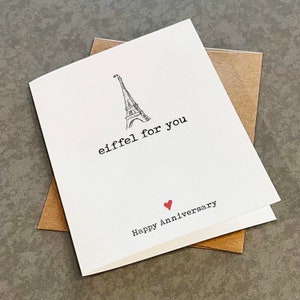 Carte d'anniversaire Je suis tombé amoureux de vous - Cadeau carte de voeux Tour Eiffel sur le thème de la France - Beau cadeau d'anniversaire pour les amoureux de Paris