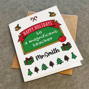 Personalized Holiday Card For Teacher: Custom Christmas Greeting