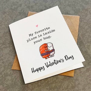 Dans votre câlin, carte de Saint-Valentin pour mari, jolie carte de voeux de Saint-Valentin gourmande pour petite amie - carte mignonne et sentimentale pour lui