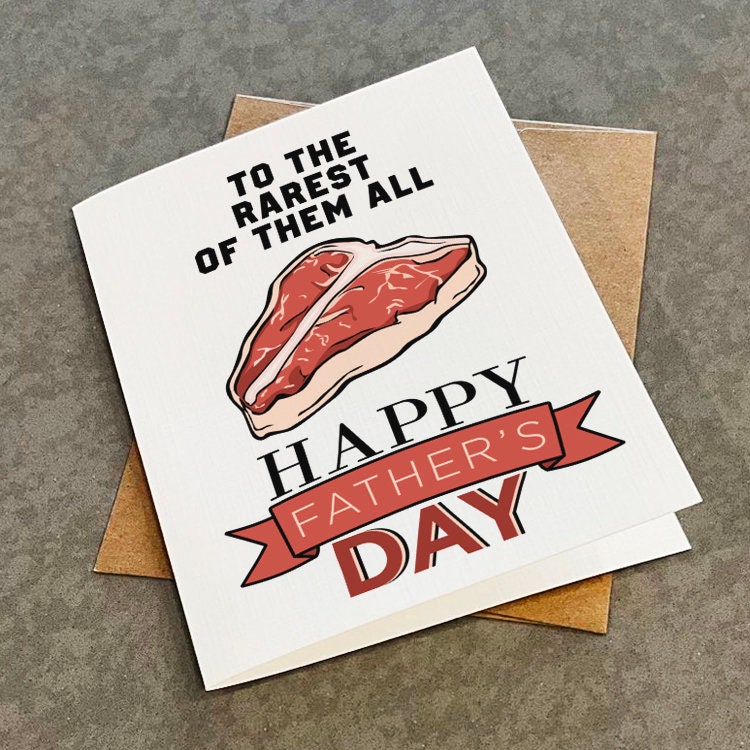 Fathers Day Card Rare Meat - Etsy