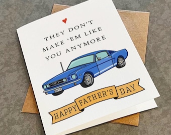 Classic Muscle Car Fathers Day Card: Vintage Car Collector Dad