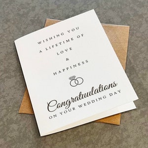 Sweet & Simple Wedding Day Greeting Card For Newly Married Couple, Cute Congrats For Couple, Wishing A Lifetime of Love And Happiness