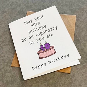 40e carte d'anniversaire pour lui - carte d'anniversaire oncle, carte d'anniversaire drôle pour papa - carte d'anniversaire légendaire pour frère