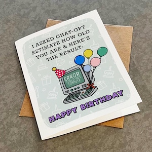 Erreur introuvable : voeux d'anniversaire drôle pour programmeur informatique, carte d'anniversaire sarcastique pour collègue de bureau, carte d'anniversaire frère