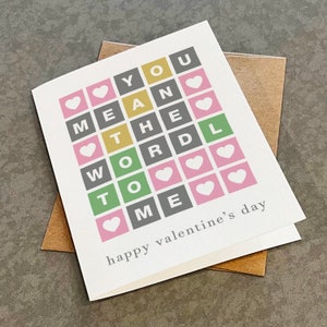 Carte Wordle Joyeuse Saint-Valentin, Vous pensez que le mot pour moi, carte drôle de Saint-Valentin pour petite amie, carte V-Day puzzle de mots pour elle