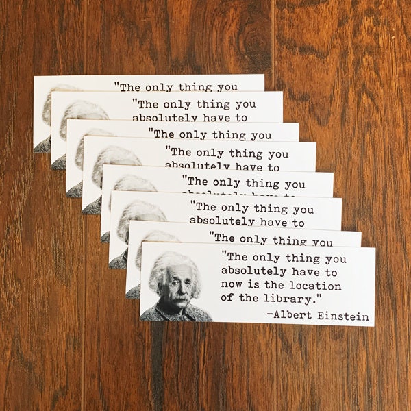 Albert Einstein Bookmark Library Themed Bookmarks For The | Etsy