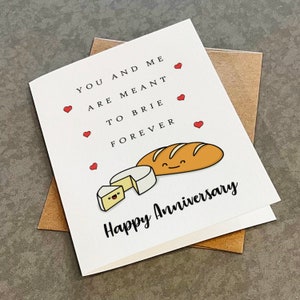 Carte d'anniversaire de brie au fromage, jolie carte d'anniversaire pour les couples, carte d'anniversaire drôle pour mari, carte pour petite amie, jolie carte pour lui