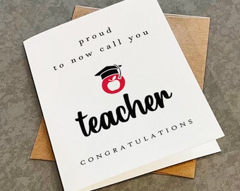 New Teacher Congratulations Card: College Graduate Gift