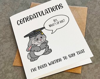 Funny Doctor Graduation Card: Bunny Ph.D. Graduate