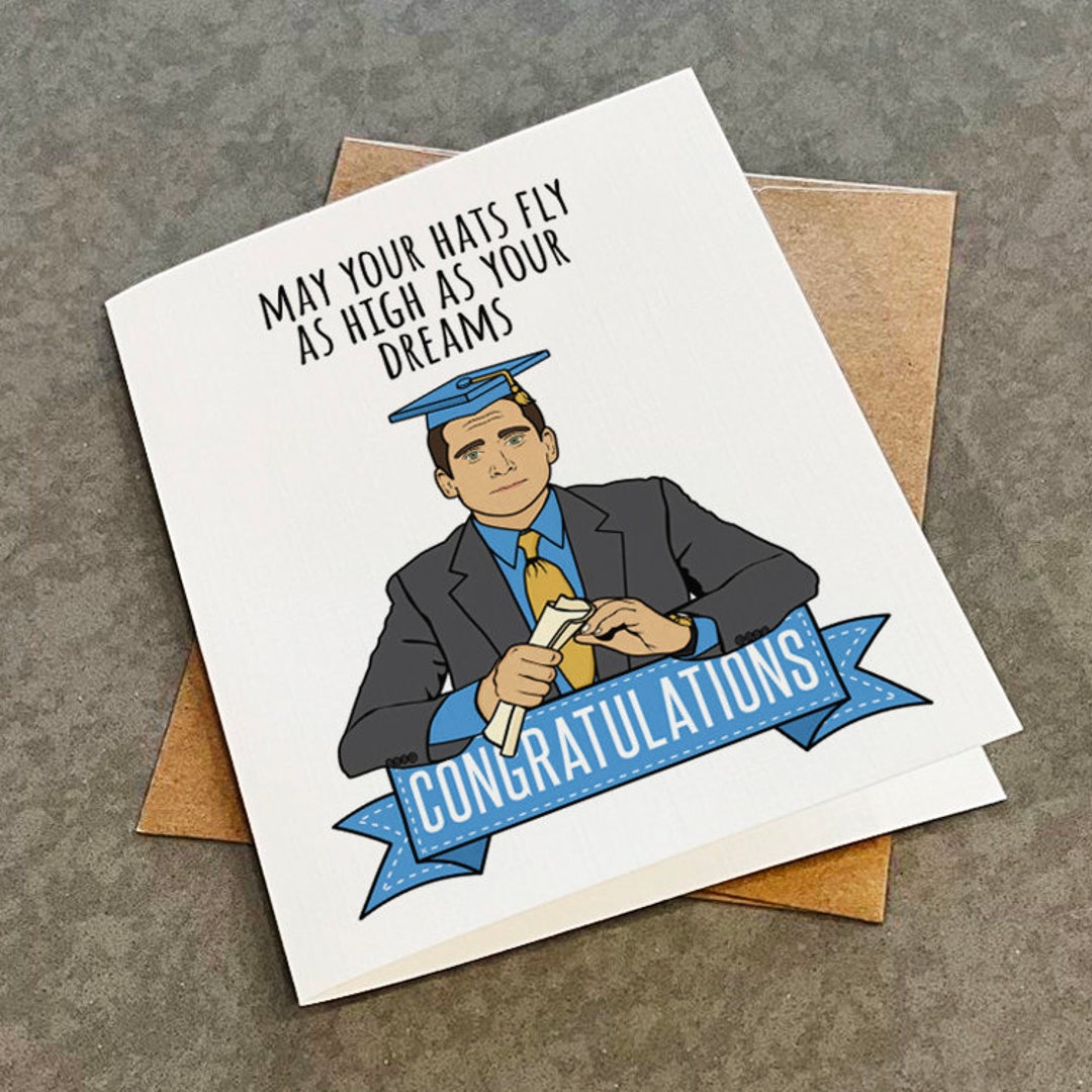 Humorous Be Inspired Funny Graduation Card: the Office Inspired Greeting Card - Etsy