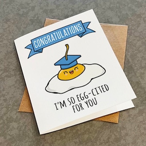 Carte de remise des diplômes amusante pour elle, jolie carte de remise des diplômes pour fille, nièce, neveu, je suis tellement excité pour vous - jeu de mots