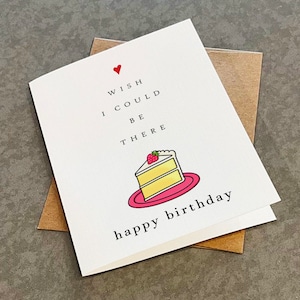 J'aimerais être là-bas - carte d'anniversaire tu me manques - carte de voeux A2 blanc mat