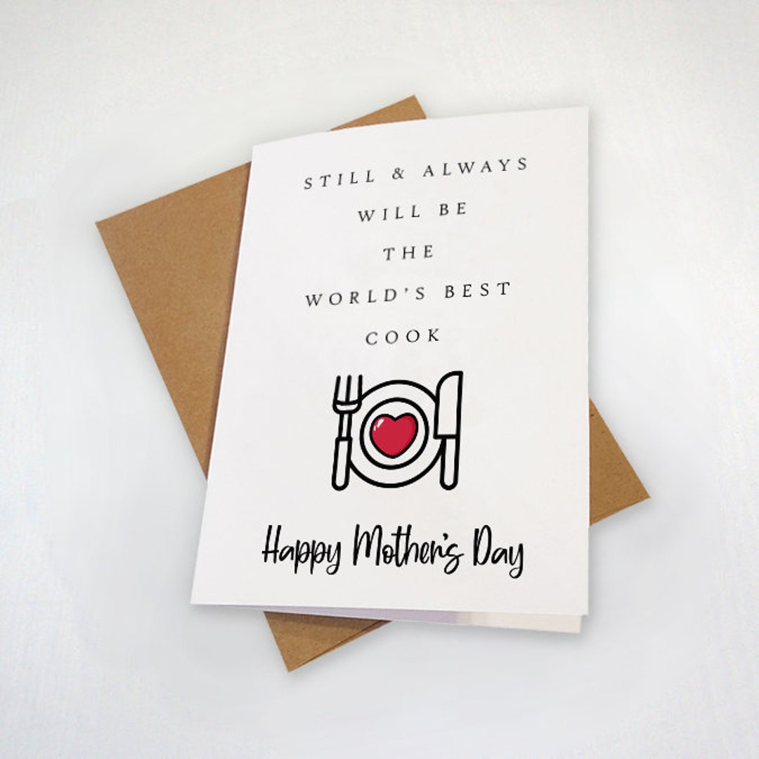 World's Best Cook Mother's Day Card Kind & Lovely Etsy