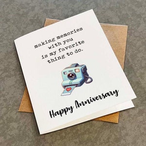 Faire des souvenirs carte d'anniversaire, carte de voeux d'anniversaire romantique pour photographe, carte de voeux appareil photo vintage pour femme
