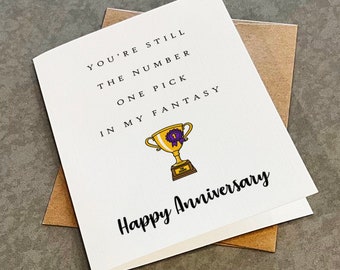 Funny Fantasy Football Anniversary Card for Him
