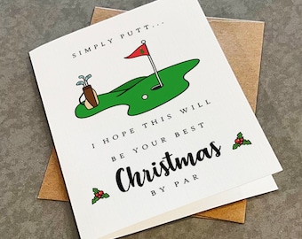 Funny Golf Christmas Card - Dad Joke Holiday Greeting