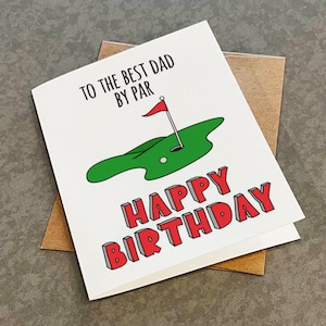 Carte d'anniversaire de golf pour papa - carte d'anniversaire blague drôle papa - papa golfeur - meilleur papa par pair