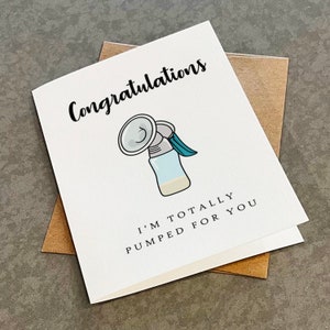 Carte-cadeau drôle de baby shower pour elle, carte de voeux pour future maman, carte pleine d'esprit pour une nouvelle mère, carte drôle de tire-lait, soeur, meilleur ami