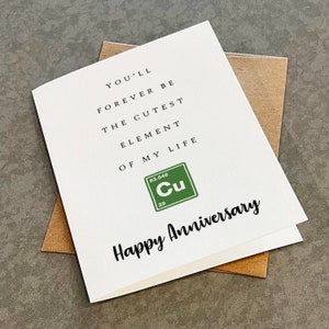 Carte d'anniversaire de mariage en cuivre pour couple marié de 7 ans, l'élément le plus mignon, cadeau d'anniversaire pour mari, carte pour elle