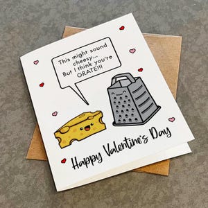 Je pense que vous êtes Grate Carte de Saint-Valentin - Carte de Saint-Valentin au fromage pour meilleure amie - Jolie carte de voeux le jour V pour amis et camarades de classe