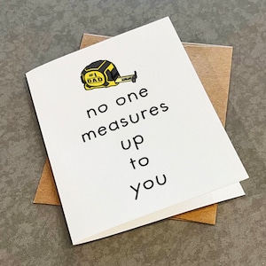 Handyman Father Birthday Card - Witty & Cute Greeting Card For Mr. Fix Dad - No One Measures Up To You - Jack of All Trades