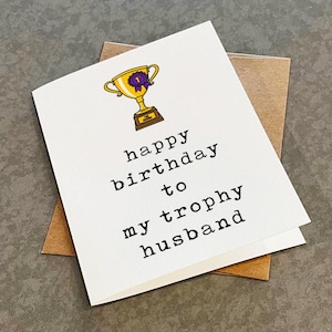 Carte d'anniversaire pour mari trophée - le champion - belle carte d'anniversaire pour les jeunes mariés