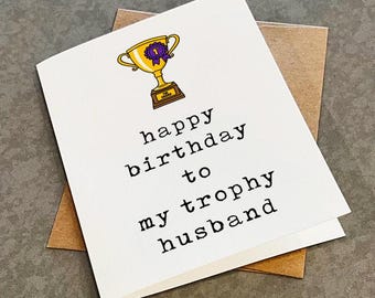 Trophy Husband Birthday Card: The Champ Greeting Card