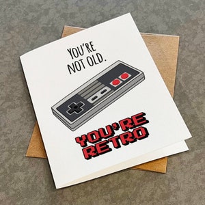 Carte de joueur des années 90 - carte d'anniversaire pour papa - pas vieux, vous êtes rétro - carte d'anniversaire pour joueur - console oldschool - carte d'anniversaire pour frère