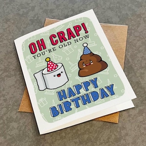 Carte d'anniversaire Emoji caca, carte de voeux d'anniversaire drôle de petit pot humour - carte d'anniversaire drôle pour les grands-parents, maman ou papa