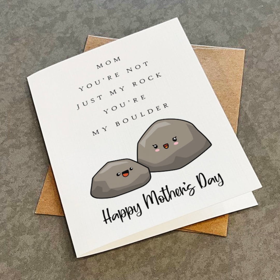 Mom Rocks Card More Than My Rock Mother's Day Card, Lovely Gift for Mom - You're Not ...