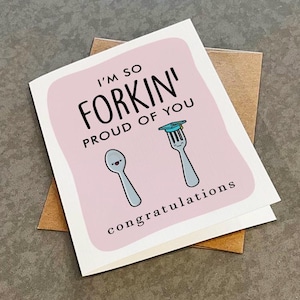 Carte de remise des diplômes pas tout à fait blasphème pour neveu - Tellement fier de vous - Carte de félicitations drôle fourchette et cuillère pour fils pour fille