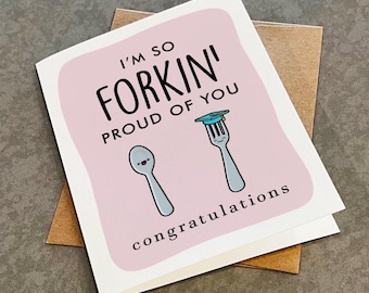 Funny Graduation Card: So Forking Proud Congratulations Card