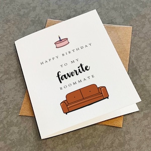 Joyeux anniversaire à mon colocataire préféré - Jolie carte d'anniversaire pour colocataire - Adorable carte d'anniversaire pour meilleur ami
