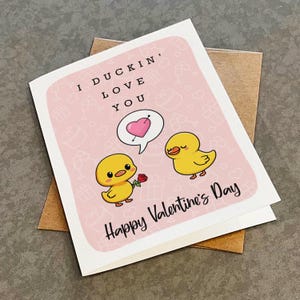 I Duckin' Love You - carte de Saint-Valentin canard mignon - voeux drôle de Saint-Valentin pour mari - carte V-Day sur le thème des animaux