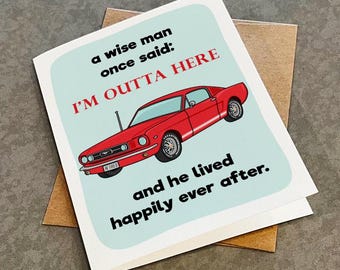 Funny Retirement Card: Classic Car, Good Luck Card for Colleague