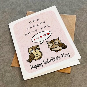 Carte Saint-Valentin drôle de hibou - hibou t'aime toujours la Saint-Valentin pour son mari - carte V-Day sur le thème des animaux